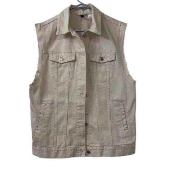 H&M Sleeveless Cream Denim Vest(Size Small) - Picture 1 of 6